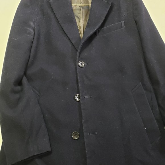 Unisex Dark Navy Long Coat 100%  Wool - Picture 3 of 10
